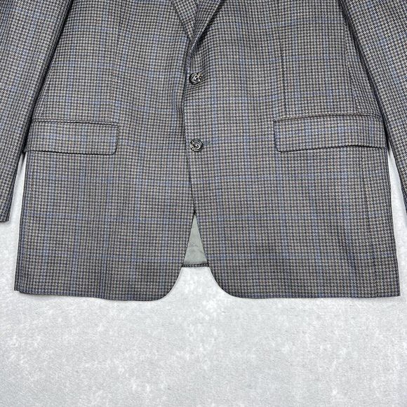 Burberry London Blazer 44R Gray Plaid Kensington 100% Wool Suit Two Buttons - Picture 4 of 14